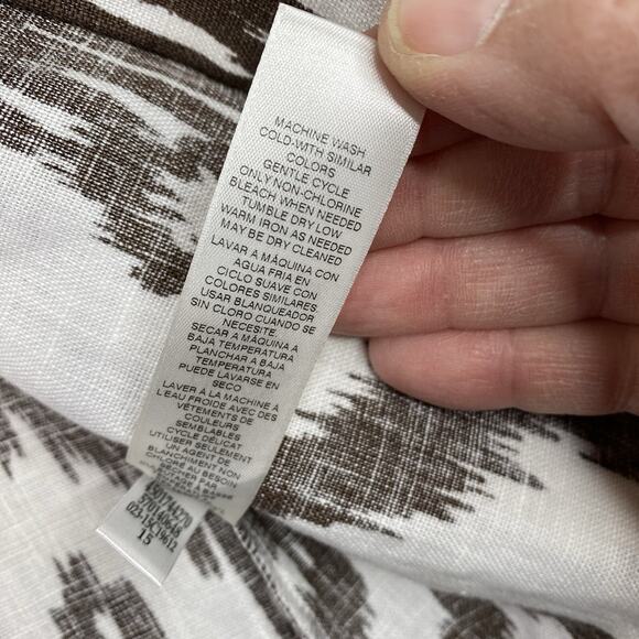 Chico's Womens Cardigan Top Sz 2 L 12 Brown White Open Front Tribal 3/4 Sleeve - Picture 5 of 11